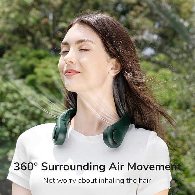 Bladeless Neck Fan | 4000mAh USB Rechargeable | 360° Cool Airflow