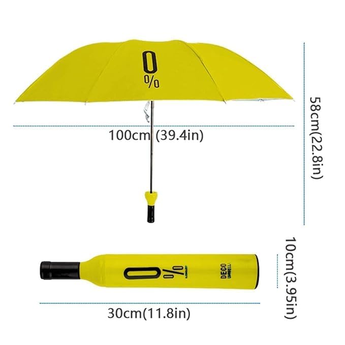 Wine Bottle Umbrella – Stylish & Compact Rain/Sun Protection with Bottle Case