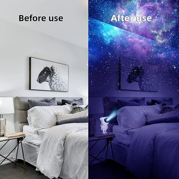 Astronaut Galaxy Projector Lamp – 360° Adjustable Starry Sky Light with Remote Control